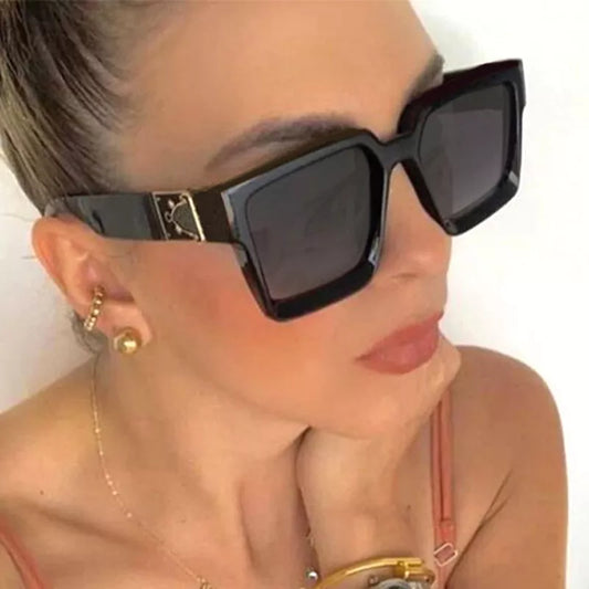 Luxury Brand Designer Square Sunglasses / Women's Steampunk Cool Oversize Sun Glasses Superstar Female Vintage Shades UV400