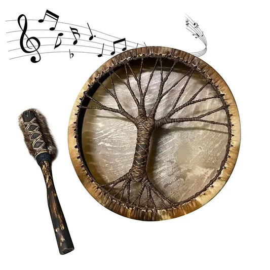 10in Shamanic Drum Creative Spirit Music Drum Tree Of Life Hand Drum Exquisite Craft Ornament Creative Rhythm Drums Decoration