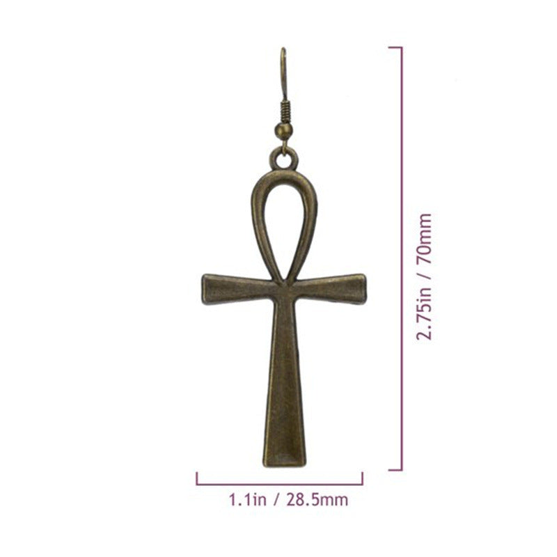 Hand crafted Ankh Earrings / Key of Life Symbol