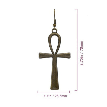 Hand crafted Ankh Earrings / Key of Life Symbol